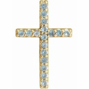 14K Yellow .06 CTW Natural Diamond Petite Cross Pendant