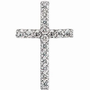14K Yellow .06 CTW Natural Diamond Petite Cross Pendant