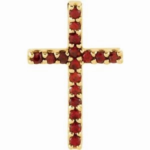 14K Yellow .06 CTW Natural Diamond Petite Cross Pendant