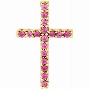 14K Yellow .06 CTW Natural Diamond Petite Cross Pendant