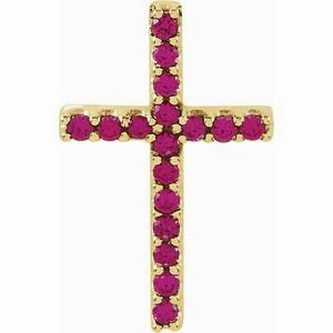 14K Yellow .06 CTW Natural Diamond Petite Cross Pendant