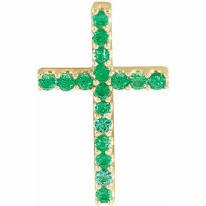 14K Yellow .06 CTW Natural Diamond Petite Cross Pendant