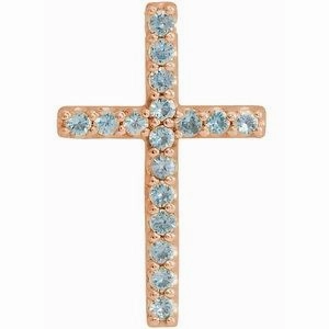 14K Yellow .06 CTW Natural Diamond Petite Cross Pendant