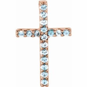 14K Yellow .06 CTW Natural Diamond Petite Cross Pendant