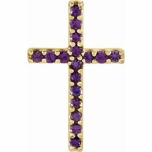 14K Yellow .06 CTW Natural Diamond Petite Cross Pendant