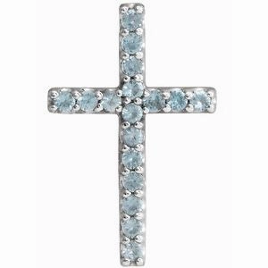14K Yellow .06 CTW Natural Diamond Petite Cross Pendant
