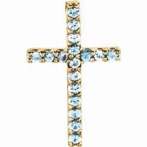 14K Yellow .06 CTW Natural Diamond Petite Cross Pendant