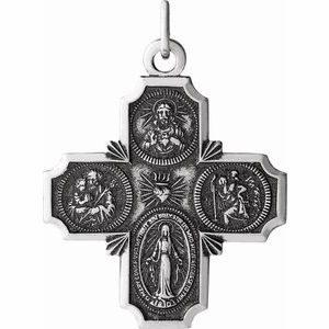 14K Yellow 12x12 mm Four-Way Cross Medal