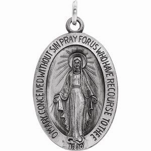 14K Yellow 12x8 mm Oval Miraculous Medal