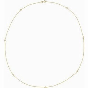 14K Yellow 1 3/4 CTW Natural Diamond 7-Station 24" Necklace