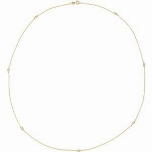 14K Yellow 1 3/4 CTW Natural Diamond 7-Station 24" Necklace