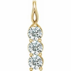 14K Yellow 1/3 CTW Natural Diamond Three-Stone Pendant