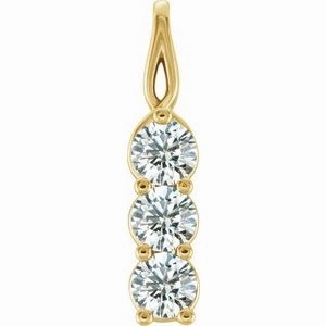 14K Yellow 1/3 CTW Natural Diamond Three-Stone Pendant