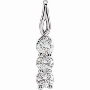 14K Yellow 1/3 CTW Natural Diamond Three-Stone Pendant