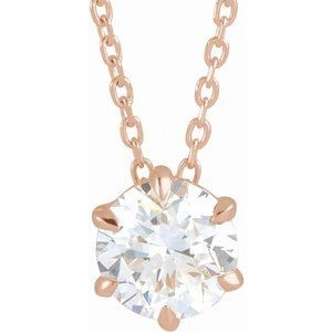 14K Yellow 1/4 CT Lab-Grown Diamond Solitaire 16-18" Necklace