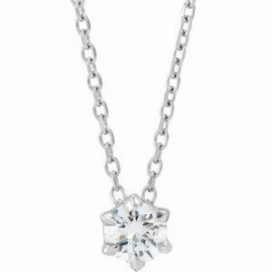 14K Yellow 1/4 CT Lab-Grown Diamond Solitaire 16-18" Necklace