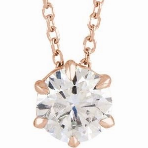 14K Yellow 1/4 CT Lab-Grown Diamond Solitaire 16-18" Necklace