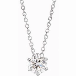 14K Yellow 1/4 CT Lab-Grown Diamond Solitaire 16-18" Necklace