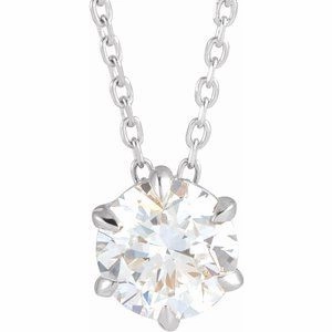 14K Yellow 1/4 CT Lab-Grown Diamond Solitaire 16-18" Necklace
