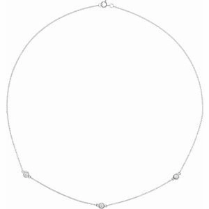 14K Yellow 1/4 CTW Natural Diamond 7-Station 24" Necklace