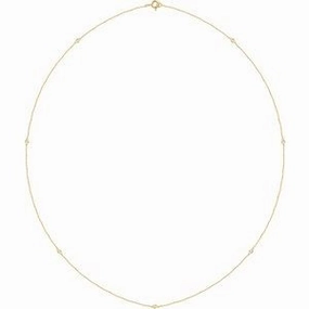 14K Yellow 1/4 CTW Natural Diamond 7-Station 24" Necklace