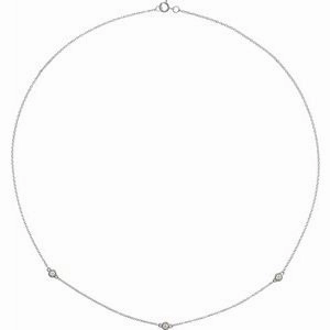 14K Yellow 1/4 CTW Natural Diamond 7-Station 24" Necklace