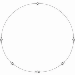 14K Yellow 1/4 CTW Natural Diamond 7-Station 24" Necklace