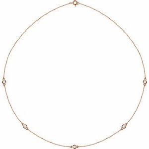 14K Yellow 1/5 CTW Lab-Grown Diamond 3-Station 18" Necklace