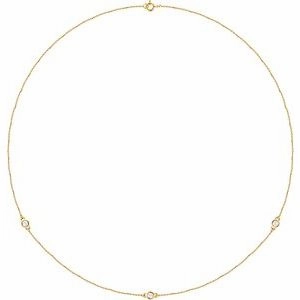 14K Yellow 1/5 CTW Lab-Grown Diamond 3-Station 18" Necklace