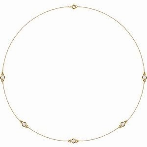 14K Yellow 1/5 CTW Lab-Grown Diamond 3-Station 18" Necklace
