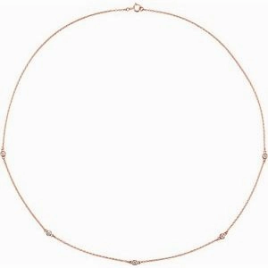 14K Yellow 1/5 CTW Lab-Grown Diamond 3-Station 18" Necklace