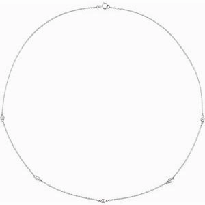 14K Yellow 1/5 CTW Lab-Grown Diamond 3-Station 18" Necklace