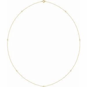 14K Yellow 1/5 CTW Lab-Grown Diamond 3-Station 18" Necklace