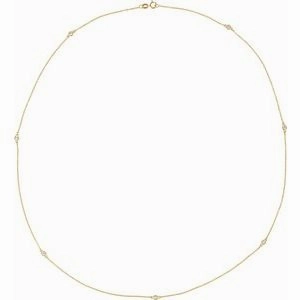 14K Yellow 1/5 CTW Lab-Grown Diamond 3-Station 18" Necklace