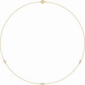 14K Yellow 1/5 CTW Lab-Grown Diamond 3-Station 18" Necklace