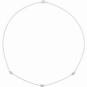 14K Yellow 1/5 CTW Lab-Grown Diamond 3-Station 18" Necklace