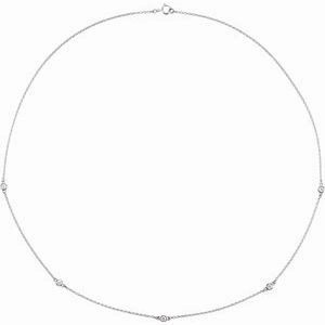 14K Yellow 1/5 CTW Lab-Grown Diamond 3-Station 18" Necklace