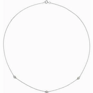 14K Yellow 1/5 CTW Lab-Grown Diamond 3-Station 18" Necklace
