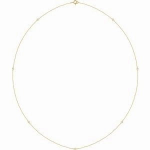 14K Yellow 1/5 CTW Lab-Grown Diamond 3-Station 18" Necklace