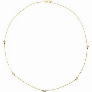 14K Yellow 1/5 CTW Lab-Grown Diamond 3-Station 18" Necklace