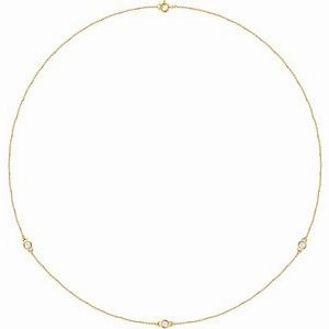 14K Yellow 1/5 CTW Lab-Grown Diamond 3-Station 18" Necklace