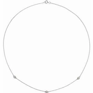 14K Yellow 1/5 CTW Lab-Grown Diamond 3-Station 18" Necklace