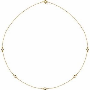 14K Yellow 1/5 CTW Lab-Grown Diamond 3-Station 18" Necklace