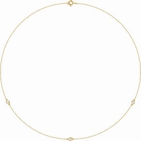 14K Yellow 1/5 CTW Lab-Grown Diamond 3-Station 18" Necklace