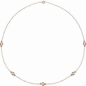 14K Yellow 1/5 CTW Natural Diamond 3-Station 18" Necklace
