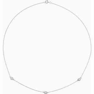 14K Yellow 1/5 CTW Natural Diamond 3-Station 18" Necklace