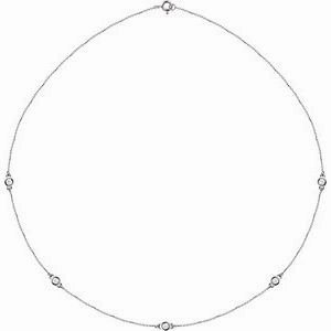 14K Yellow 1/5 CTW Natural Diamond 3-Station 18" Necklace