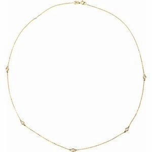 14K Yellow 1/5 CTW Natural Diamond 3-Station 18" Necklace