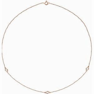 14K Yellow 1/5 CTW Natural Diamond 3-Station 18" Necklace