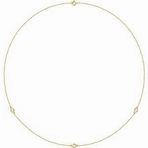 14K Yellow 1/5 CTW Natural Diamond 3-Station 18" Necklace